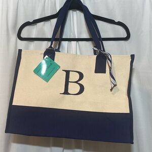 Navy and Cream Tote Bag